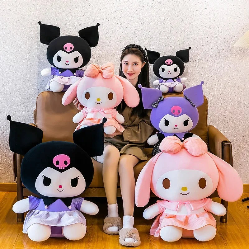 Sanrio Asli Anime Boneka Kuromi Doll Toy Mainan Mewah 25/38Cm PlusH Doll Lembut Menenangkan Gadis Boneka Mainan Hadiah Anak-anak