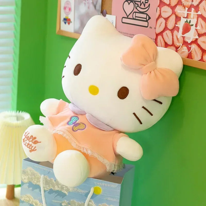 Kawaii Sanrio Anime Plush Stuffed Animal Hello Kitty Doll Plushies Cartoon Rag Girls Children Christmas Gift Peluche