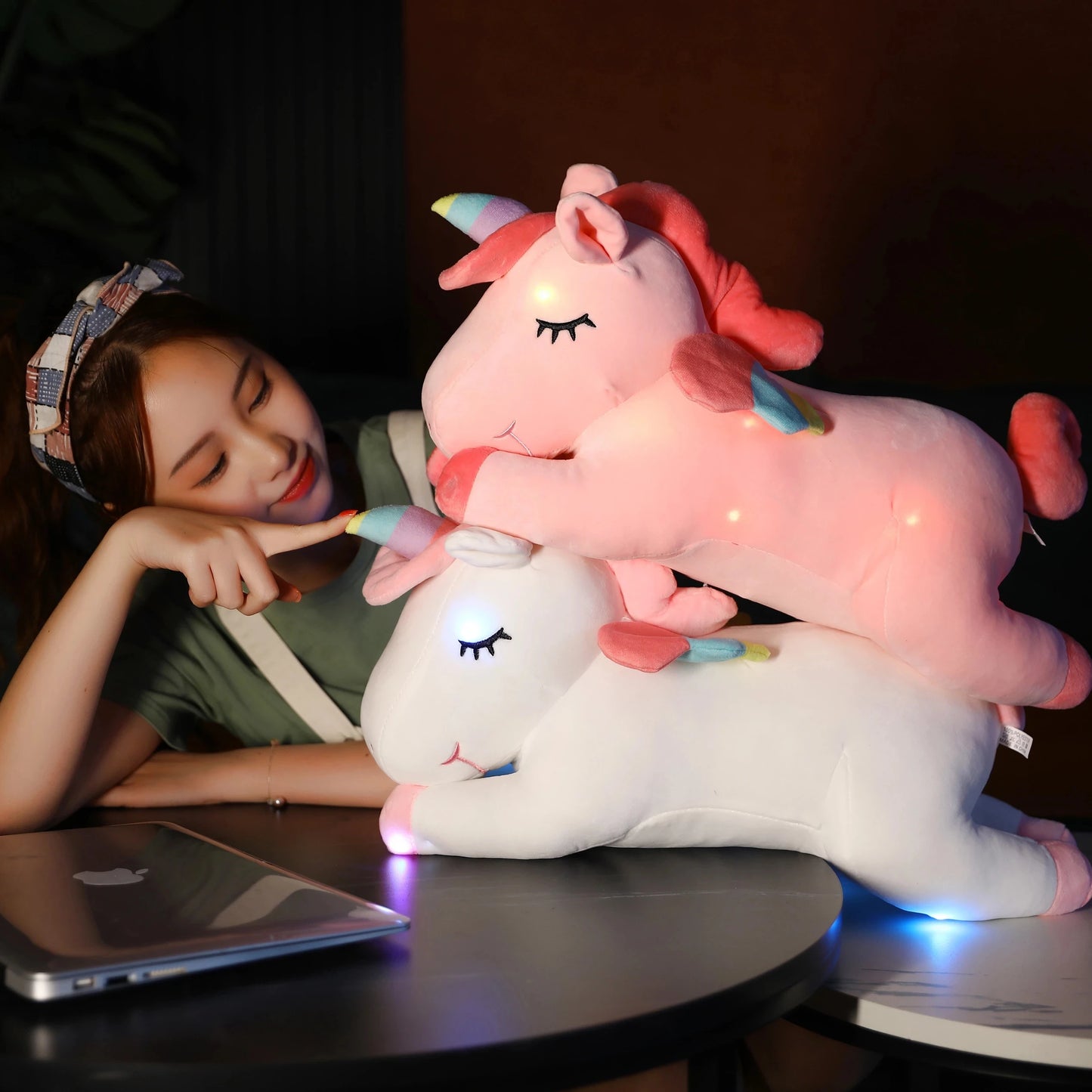 New Arrive 25/50cm Luminous Stuffed  Unicorn Toys Gleamy Animal Doll Lovely Animals Birthday Gift For kids Baby Super Quality