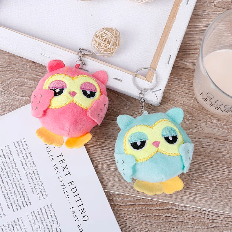 9Cm Key Chain Toys Plush Stuffed Animal Owl Toy Small Pendant Dolls Party Gift