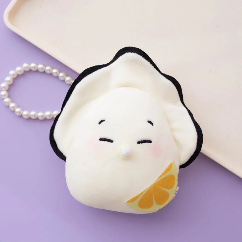 1Pc 10cm Funny Oysters Plush Pendant Toys Lovely Simulation Oysters With Pearl Chain Dolls Mobile Phone Bag Keychain Decor Gift