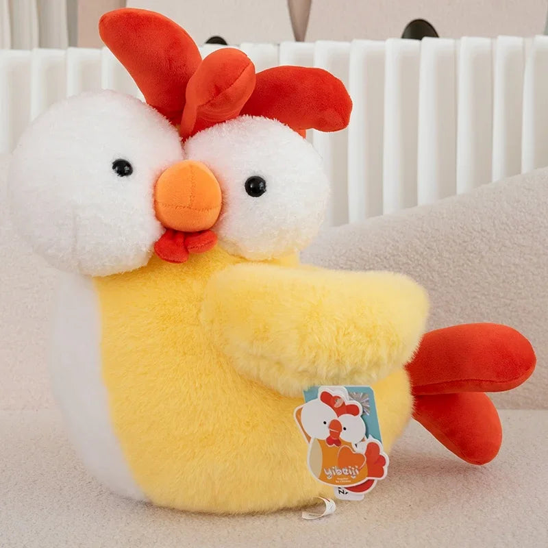 Funny Chicken Plush Toys Pendant Pillow Soft Simulation Cute Plushie Dolls Neck Pillow Stuffed Animal Boys Girls Festival Gifts