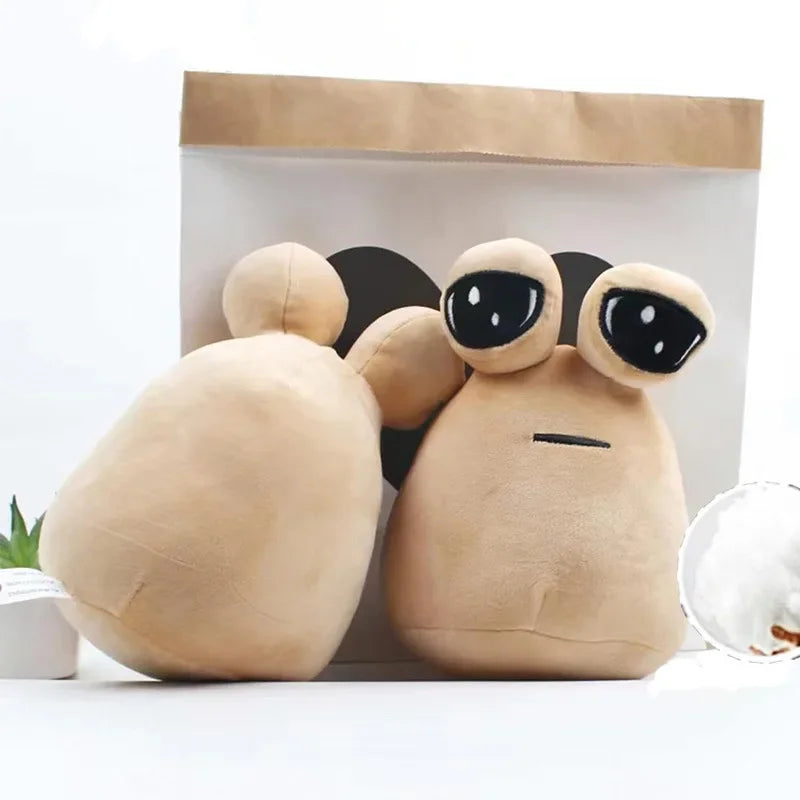 New My Pet Alien1/7 Pou Plush Cute Peripheral Triangle Square Brown Smiley Face Cute Doll For Children Birthday Gifts Christmas