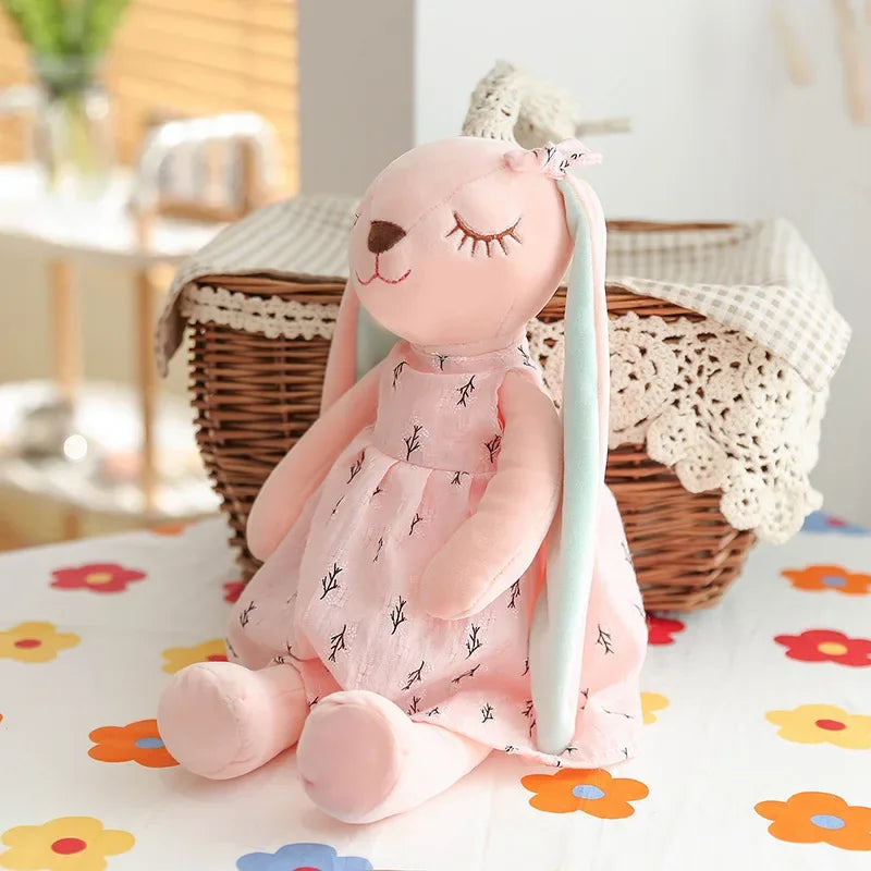 Kawaii Long Ear Rabbit Plush Toys Baby Sleep Comfort Dolls Stuffed Soft Animal Toys Lovely Rabbit for Children Girls Room Decor