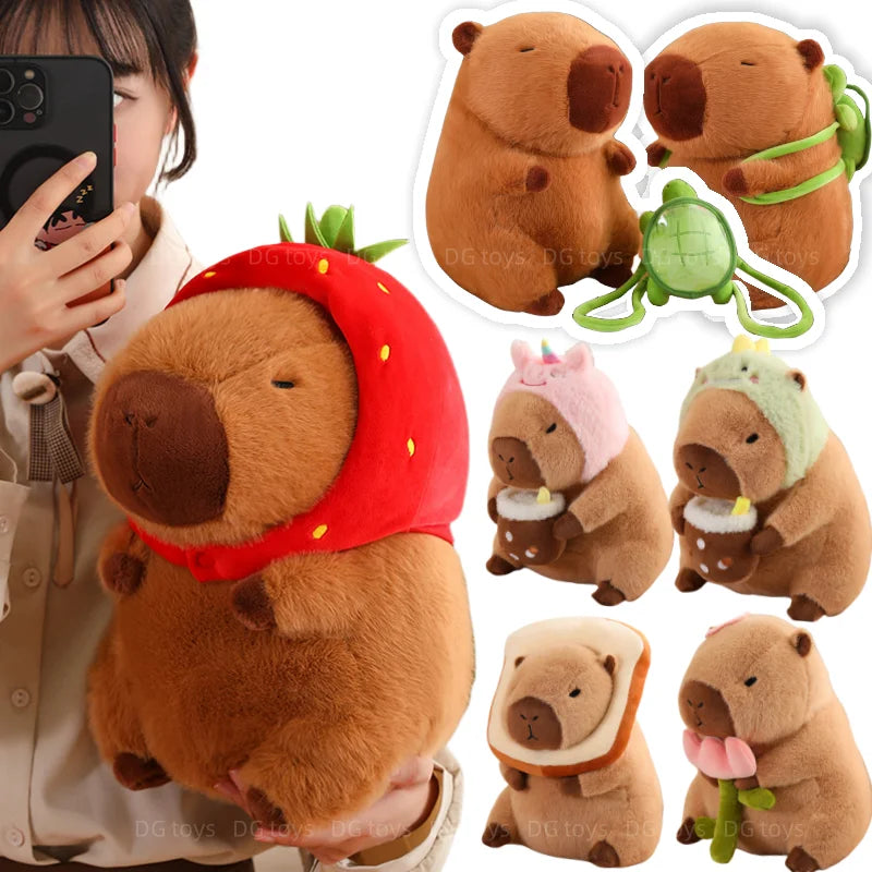 Cute Cartoon Capybara Pendant Plush Toy Doll Bag Hanging Ornaments Cute Kapila Keychain Doll Desktop Doll Ornaments Car Pendant