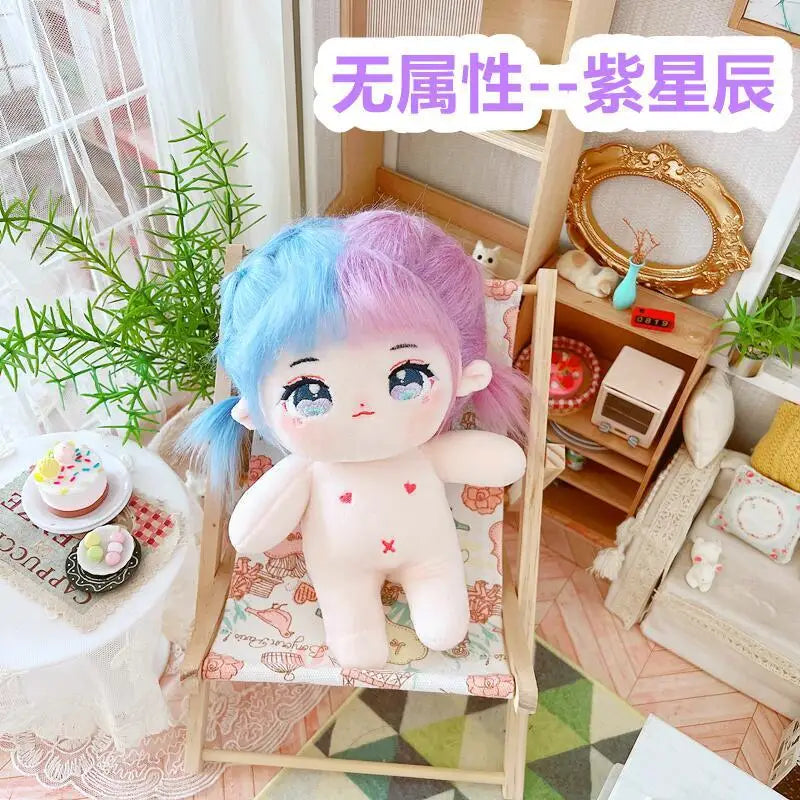 20cm IDol Doll Skeleton No attributes Star Plush Cotton Dolls Cute long Fried Hair Curly Hair Toys Fans Collection Children Gift