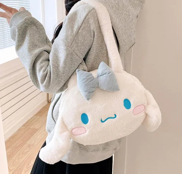 Cute Sanrio Kuromi Plush Bag Large Handbag Cinnamoroll Kawaii My Melody Backpack Shoulder Bag Tote Girl Makeup Plushie Gift bag