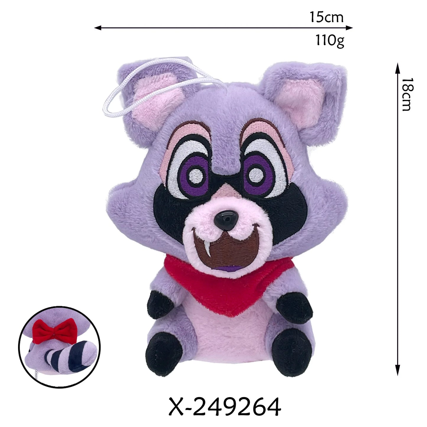 New Indigo Park Plush Toy Game Role Cute Purple Raccoon Doll Stuffed Animal Plush Toy for Kids Home Decoration Doll Gifts