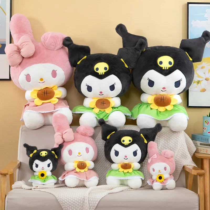 30cm Sanrio Kuromi Melody Cinnamoroll Sunflower Cartoon Cute Plush Stuffed Toys Plushie Soft Dolls Pillow Birthday kids Gifts