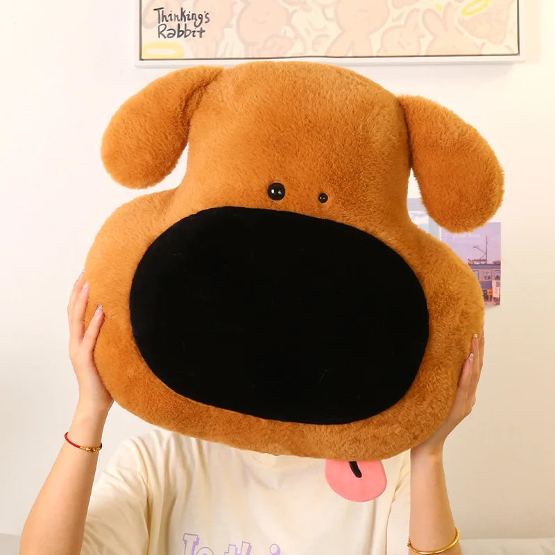 Kawaii INS Hot Sale Big Nose Plush Dog Head Toys Pillow Super Soft Stuffed Animals Puppy Cushion Sofa Bed Decor Funny Present