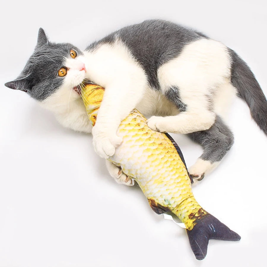 Catnip Fish Teasing Cat Toy Teeth Grinding Kitten Self Fun Relief Doll Doll Puppy Pet Toy