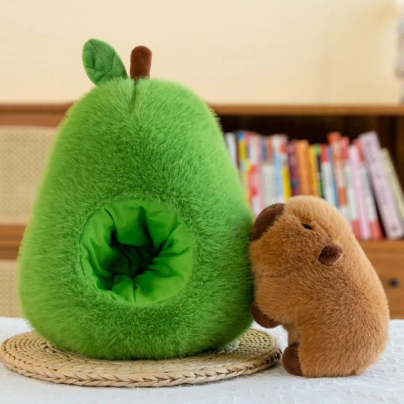 Avocado Plush Toy Capybara Doll Capibala Sleeping Pillow Large Plushie Holiday Gift Kawaii Creative Fruit Rag Doll Cushion