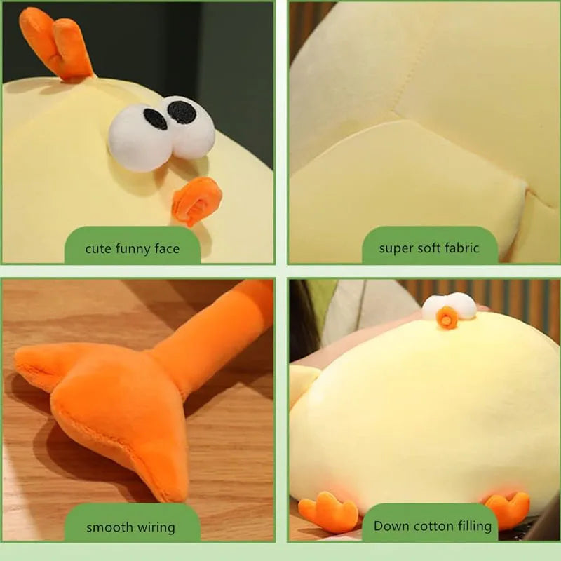 Funny Fat Chicken Plush Toy Pillow Soft Simulation Cute Plush Doll Neck Pillow Stuffed Animal for Boys Girls Festival Gifts