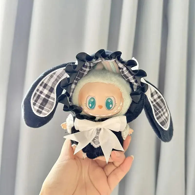 For 17cm Labubu clothes pendant outfit baby clothes Rabbit onesie cute Cute Dolls Decoration Accessories