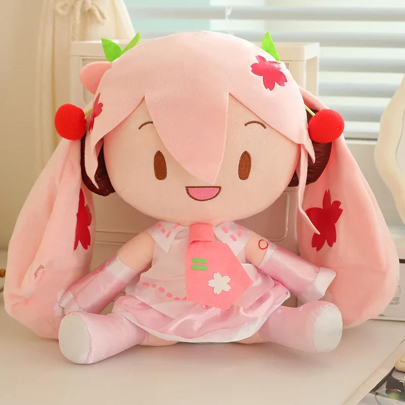 6Styles Cartoon Hatsune Miku Plush Toy New Bow Miku Preciality Sakura Hatsune Miku Plushies Sleeping Doll Soft Gifts Girl