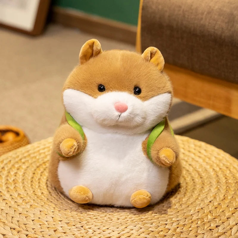 17/22/28CM Cute Backpack Hamster Plush Toys Fat Hamster Carrying Avocado Backpack Soft Doll For Birthday Xmas Gifts