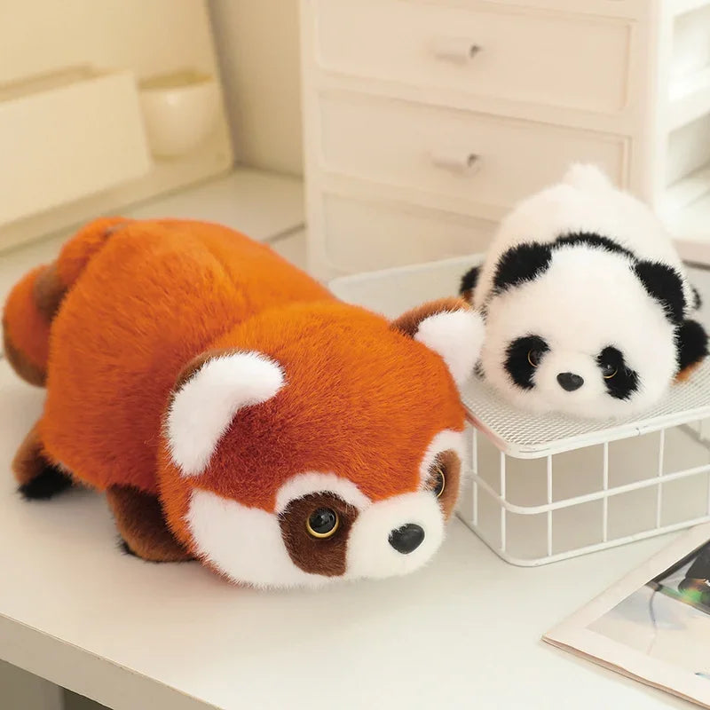 Real Life Reversible Panda to Raccoon Stuffed Animals Plush Toy Cute Red Panda Soft Pillow Kids Baby Birthday Christmas Gift