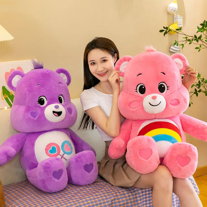 38cm Cute Rainbow Bear Plush Toys Lovely Cartoon Bear Soft Stuffed Dolls Homdecor Sleeping Plush Pillows