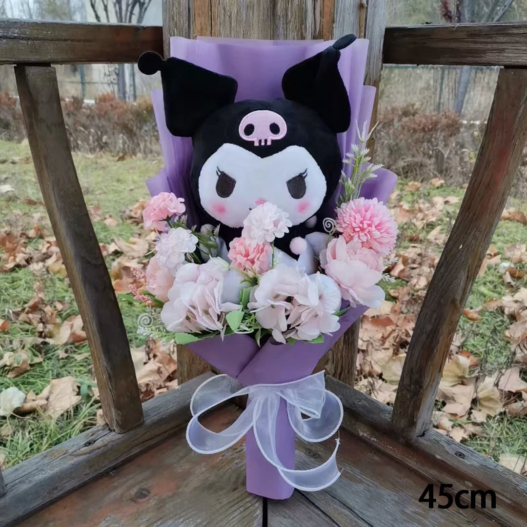 Hello Kitty Kuromi My Melody Plush Bouquet Cinnamoroll Sanrioed Anime Doll Toy Valentine's Day Christmas Graduation Holiday Gifs