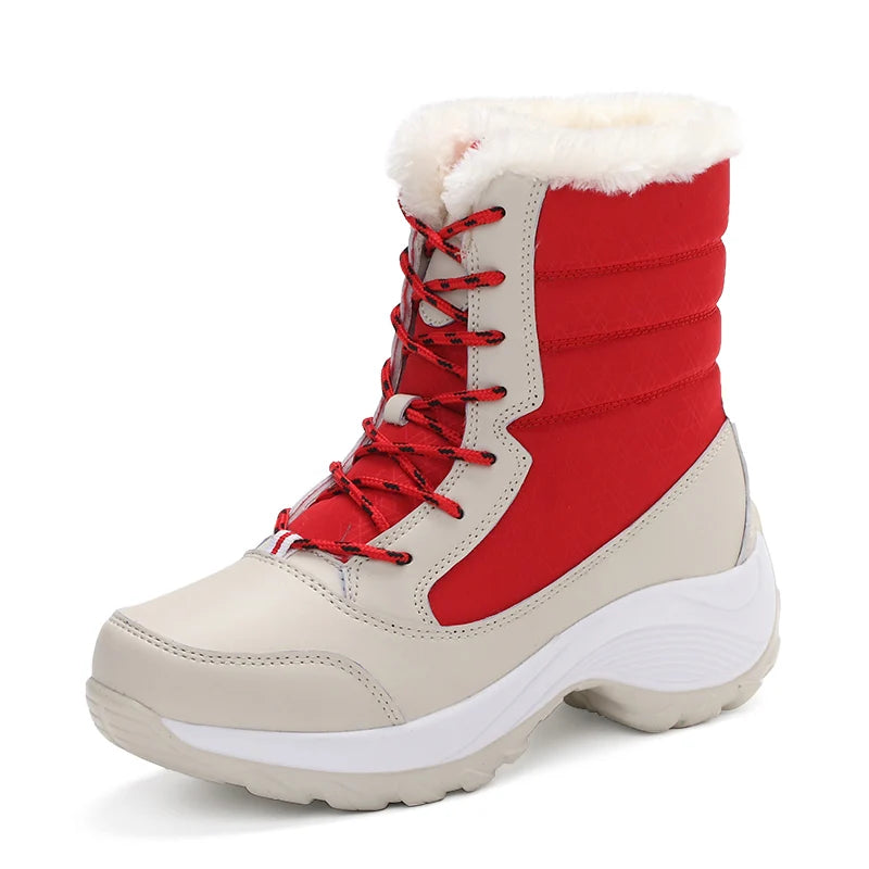 Snow boots women's boots winter warm plush plus size outdoor casual boots anti-slip high-top cotton boots women's cotton shoes