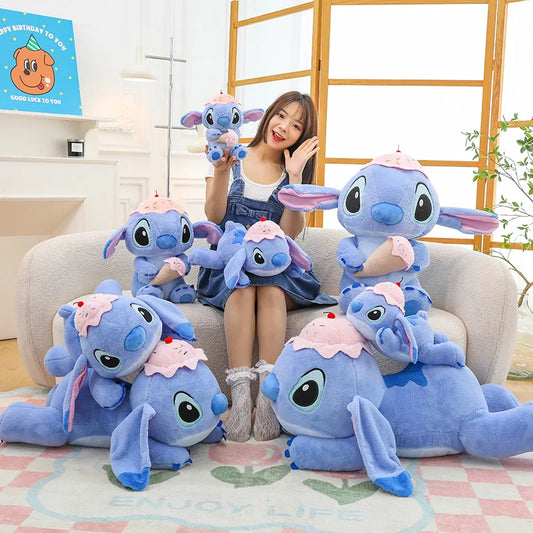 Cartoon Cute Stitch Plush Toys Disney Star Baby Anime Hat Blue Stitch Children's Gifts Toy Dolls Girls Plush Disney Toys