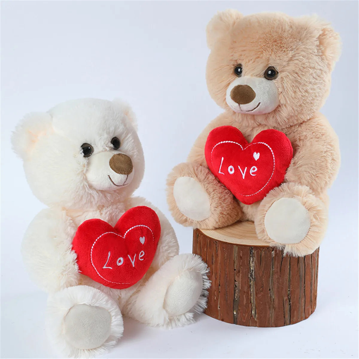 New 25cm Lovely Heart bear Fluffy Bear& Dog Stuffed Bear Soft Cute Animal Plush Toys For Lovers Birthday Gifts Valentine's Day