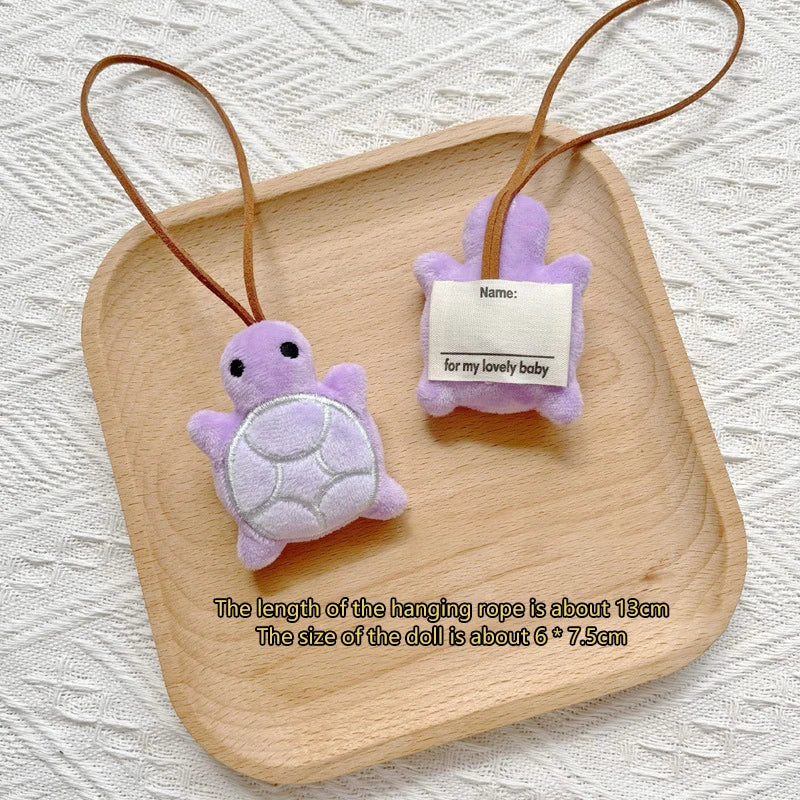 Cute Cartoon Plush Turtle Keychain Kawaii Turtle Doll Unique Design Squeak Knapsack Decor Car Keychain Pendant Accessories