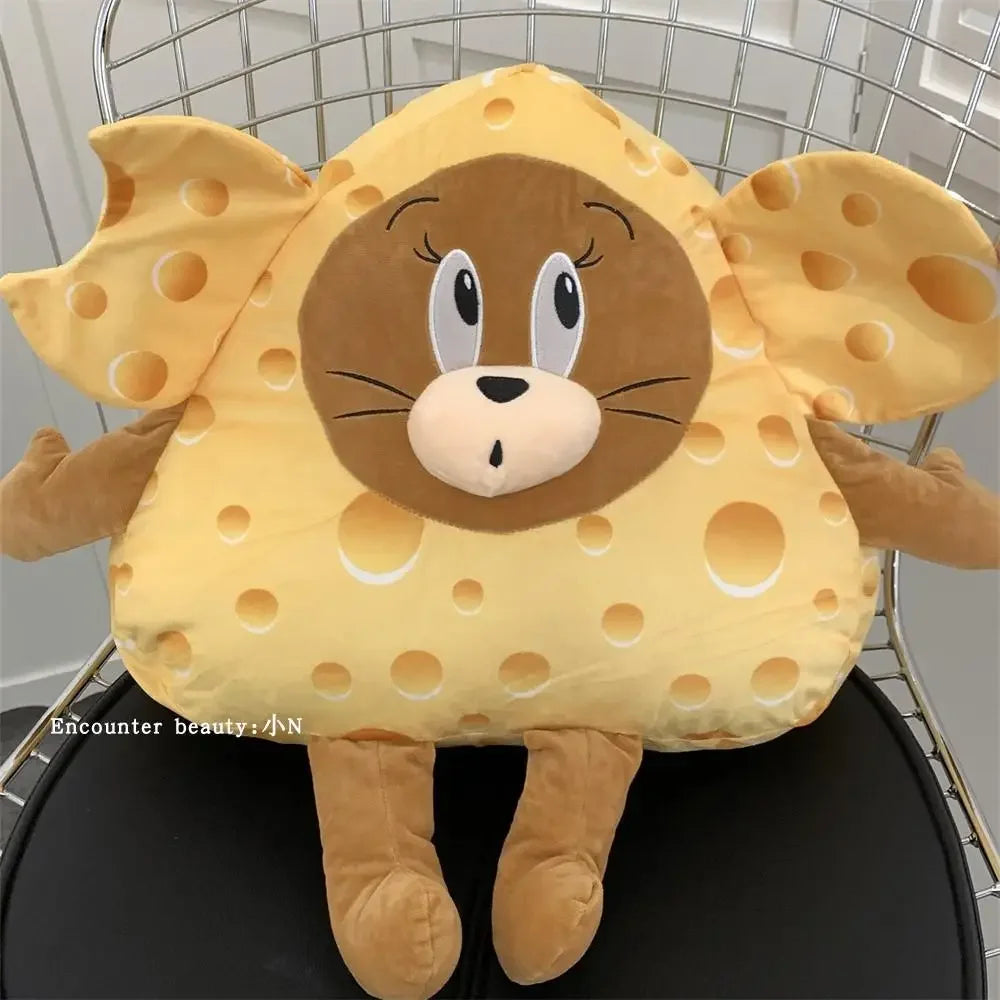 Cute Cheese Tom and Jerry Plush Back Cushion Throw Pillow Stuffed Anime Very Soft Cat Mouse Plushies Sofa Bed Cuddly Pillow Gift