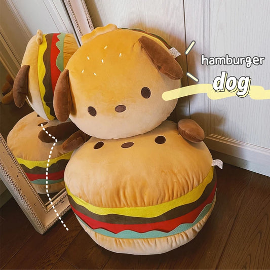 Sanrio Pochacco Dog Burger Plush Toy Padded Cinnamoroll Plush Cushion Pillow Hamburger Pillow Boy Girl Decor Gift