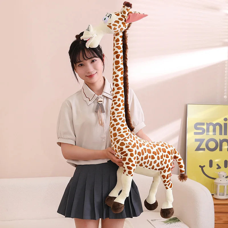 60/80CM New Simulation Giraffe Doll Plush Toy Stuffed Soft Wild Animals Plushie Deer Giraffe Kids Toys Girls Gift Photo Props