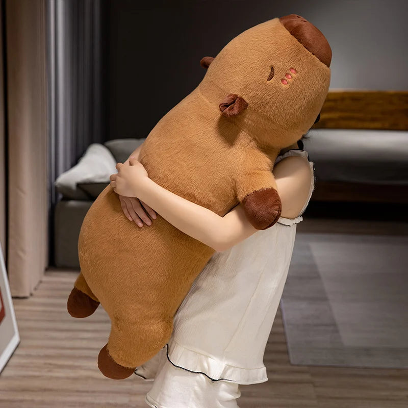 Giant Kawaii Cartoon Long Capybara Plush Pillow Doll Cute Lying Animal Creative Capybara Plush Toy Home Decor Sofa Cushion