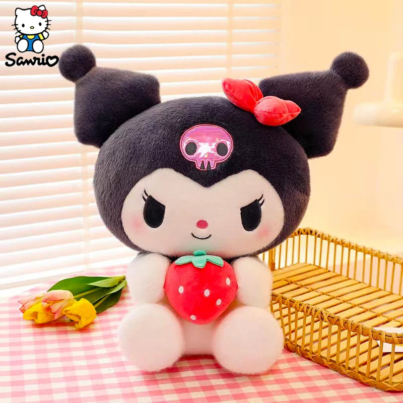 Kawaii Sanrio Plush Toys Dolls Cartoon Kuromi My Melody Strawberry Series Plushies Figure Children Cute Doll Birthday Gifts