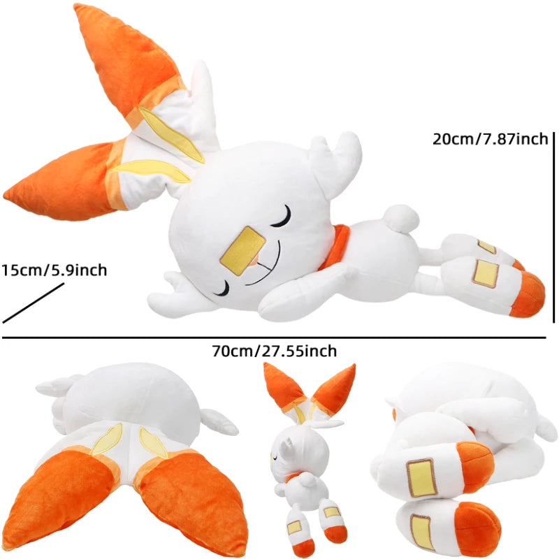 New Pokemon Sleep Cubone Chikorita Lucario Soft Plush Pilows Kawaii Anime Scorbunny Slowpoke Stuffed Animals Peluche Dolls Gift