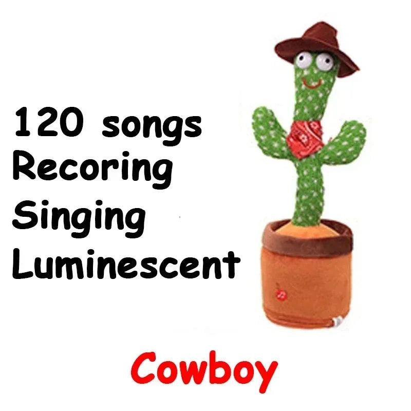 Smart Electronic Plush Toy for Children Singing Dancing Talking and Sound Recording Cactus Toys for Baby Xmas Gifts for Kids