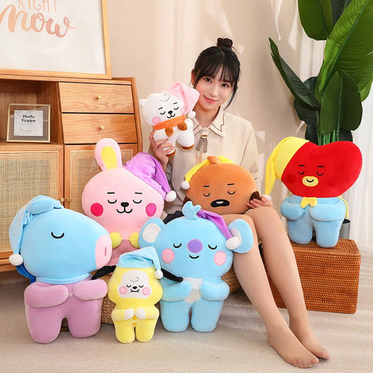 Kawaii Miniso Kpop Star Plush Toys Bangtan Boys Stuffed Doll Animal Chimmy Cooky RJ Doll Birthday Fans Support Gift For Girl