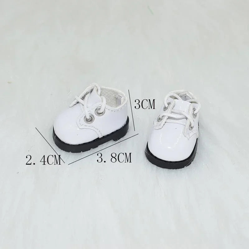 For BabyThree V3/17cm Labubu doll mini shiny leather shoes DIY makeup shoe toy 3.8 * 3 * 2.4cm no doll