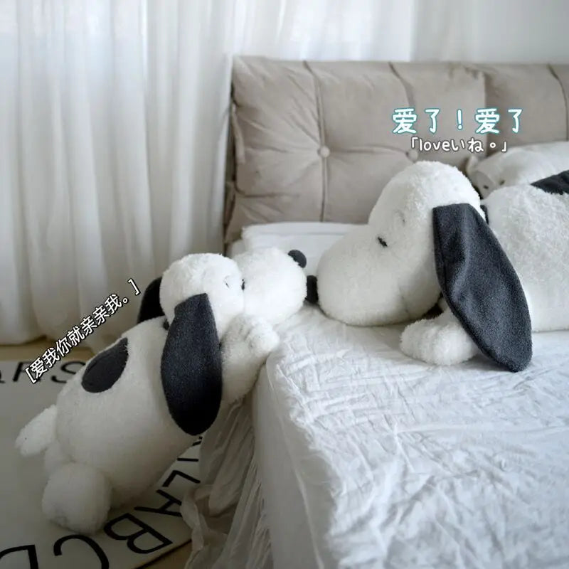 Big Size MINISO Snoopy Plush Toy Withe Dog Plush Toys Puppy Snoopy Stuffed Dolls Kawaii Snoopy Cushion Sofa Pillow Kid Girl Gift