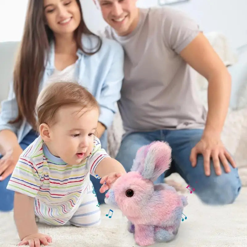 Walking Bunny Stuffed Animal Talking Plush Singing Toy Electric Interactive Rabbit Animated Toy Bunny Stuffed Animal Interactive