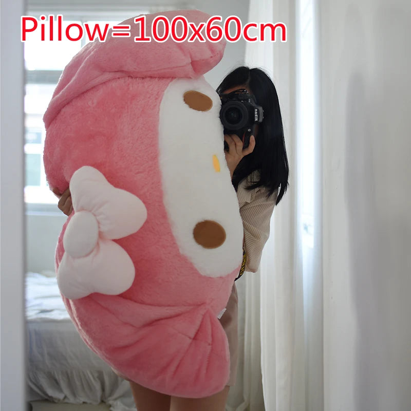 Soft My Melody Plush Toy Big Size Hug Pillow Comfortable Back Cushion Lovely Japanese Style Plushies Sofa Decorative Pillow