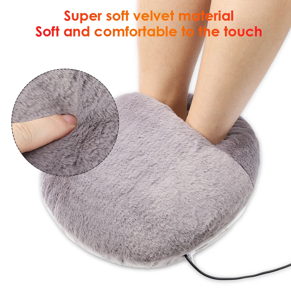 USB Winter Electric Foot Heating Pad Under Desk Household Foot Warmer Heater Soft Plush Foot Warming Thermostat Mat Warm Pad