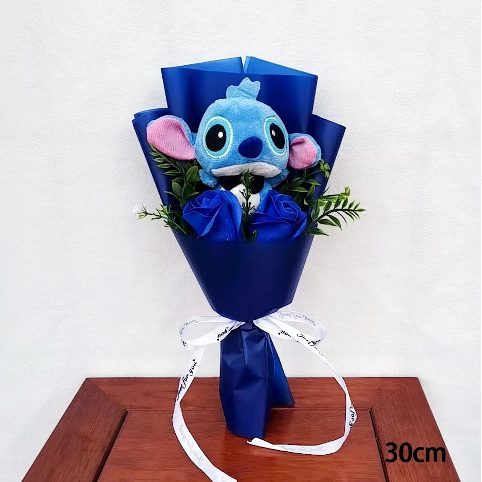 Anime Lilo and Stitch Bouquet Cartoon Stuffed Plush Doll Toy Animals Valentine's Day Christmas Birthday Wedding Party Gifts