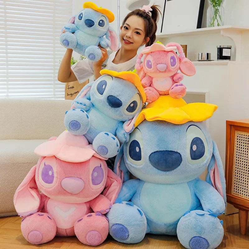 30/45/60cm Lotus Leaf Angel Doll Stitch Doll Disney Stuffed Plush Toy Children's Pillow Sleeping with Birthday Decoration Gift