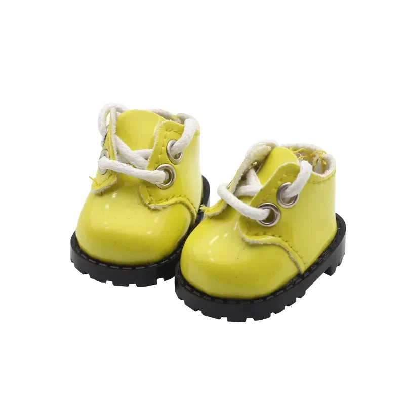 For BabyThree V3/17cm Labubu doll mini shiny leather shoes DIY makeup shoe toy 3.8 * 3 * 2.4cm no doll