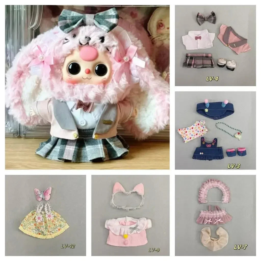 Doll dress up Lolita maid cute princess small skirt casual suit for Baby Three V3/ 20cm cotton doll clothes no doll