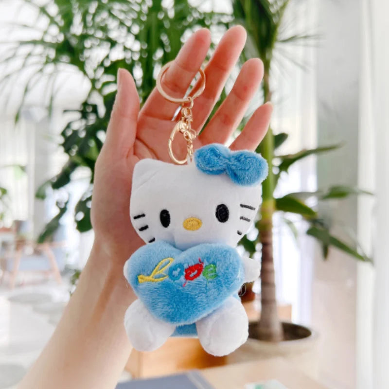 Sanrio Hello Kitty Plush Stuffed Soft Doll Keychain Cartoon Hello Kitty Plushies Bag Pendant Accessories Girls Gift Kids Toys