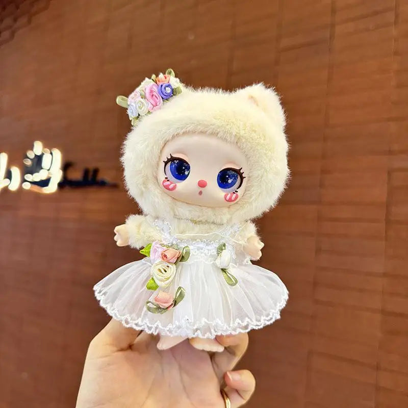 16cm Mini Plush Doll'S Clothes Outfit Accessories For Liila LUCKY CAT Idol flower fairy skirt gauze skirt Clothing Gift