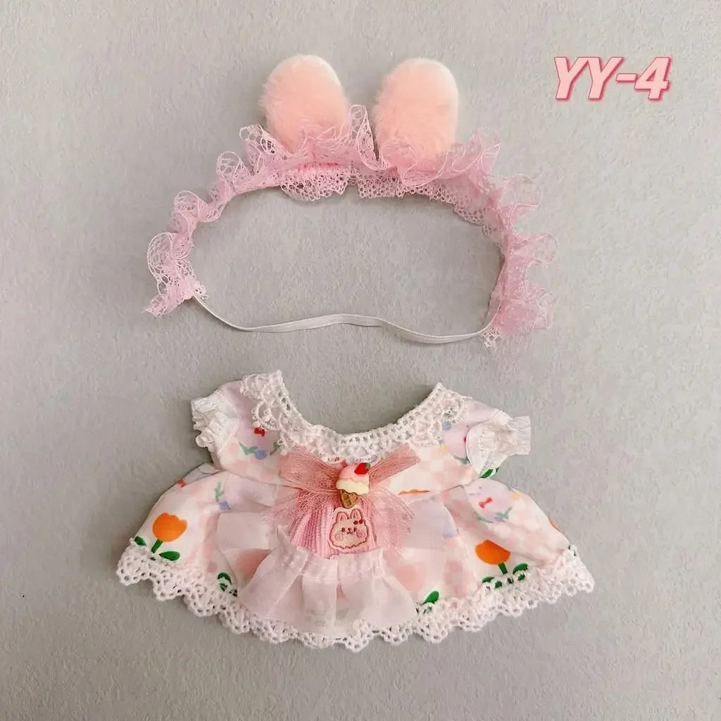 20Cm cotton doll clothes college style suit plush doll rechange cute baby clothes skirt (no doll)