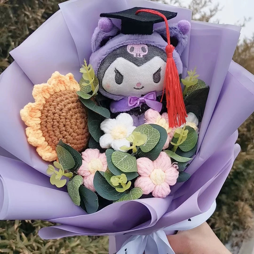 Graduation Bouquet Hello Kitty Kuromi  Anime Plush Doll Toy Woman Valentine's Day Girls Birthday Christmas Surprise Holiday Gift