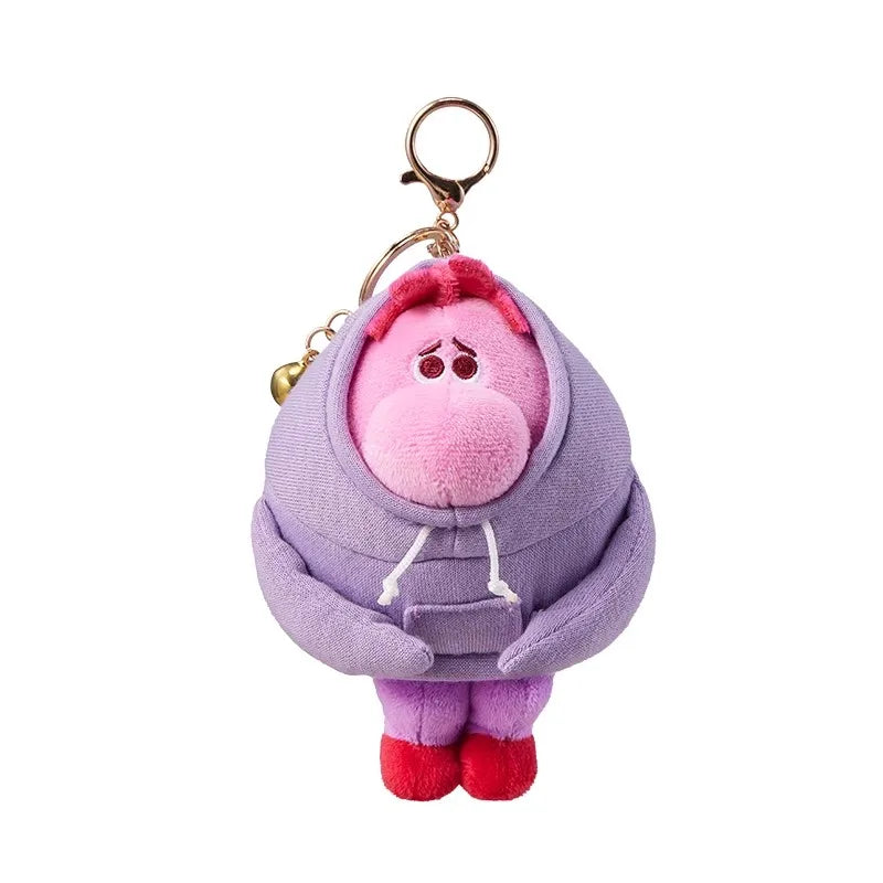 New Miniso Disney Pixar Inside Out 2 Sadness Embarrassment Plush Doll Figure Keychains Cute Bag Pendants Keyring Birthday Gift