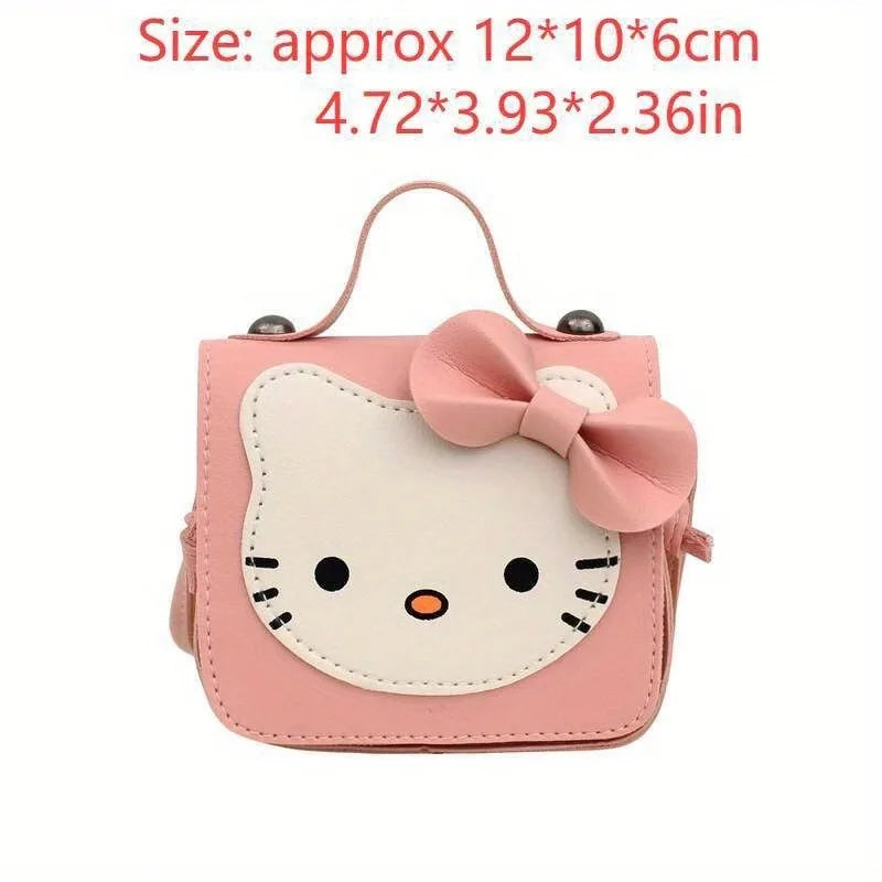 Sanrio Hello Kitty Kawaii Cute PU Shoulder Bag New Fashion Trendy Women's Crossbody Bag with Bow Perfect Gift for Girlfriend